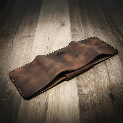 Long Shift Badge Trifold Wallet by Bull Sheath Leather, view 4