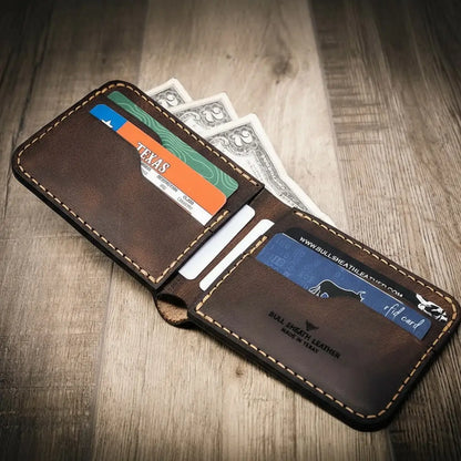 Rio Grande Bifold Wallet in Walnut Brown by Bull Sheath Leather