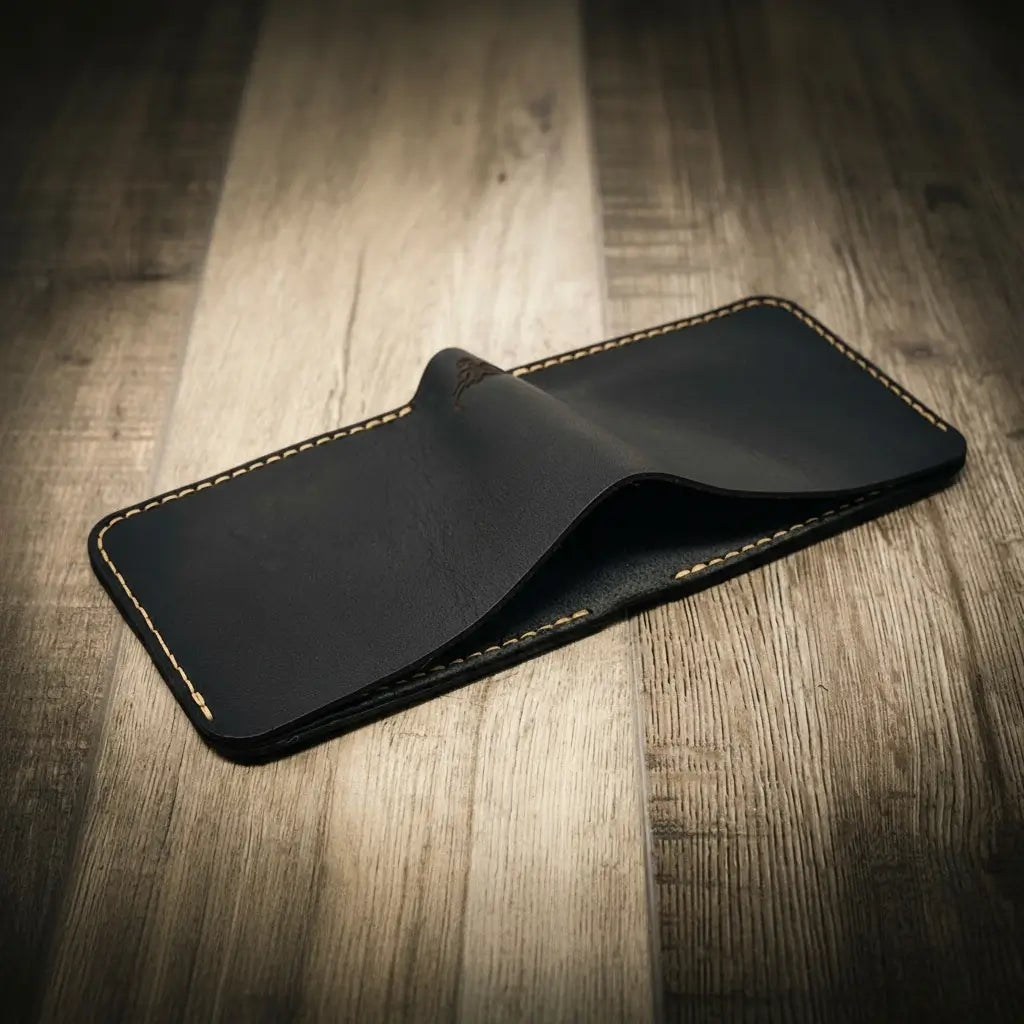 Big Bend Bifold Wallet in Black by Bull Sheath Leather, view 2