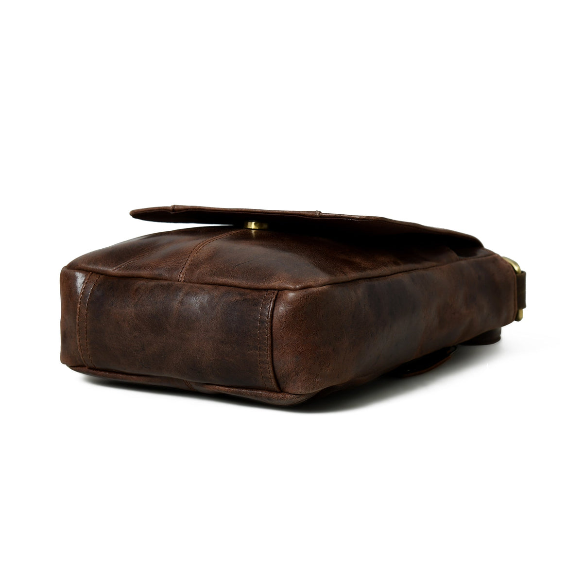 Dark Brown Flap Messenger by Classy Leather Bags, view 3