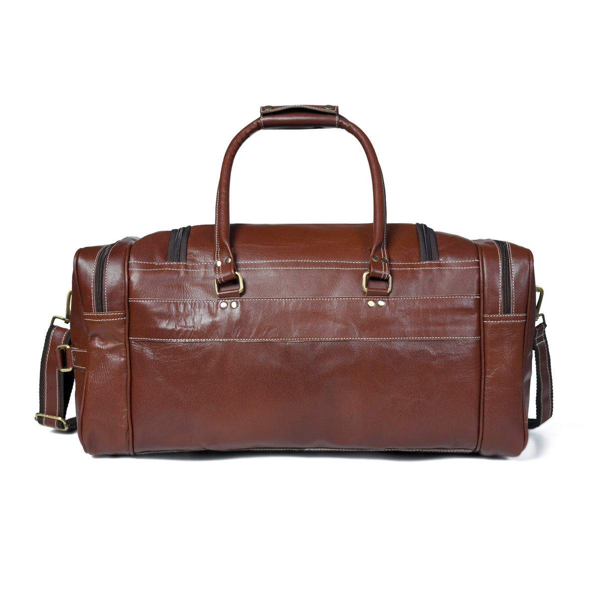 Vintage Brown Buckle Duffle by Classy Leather Bags, view 3
