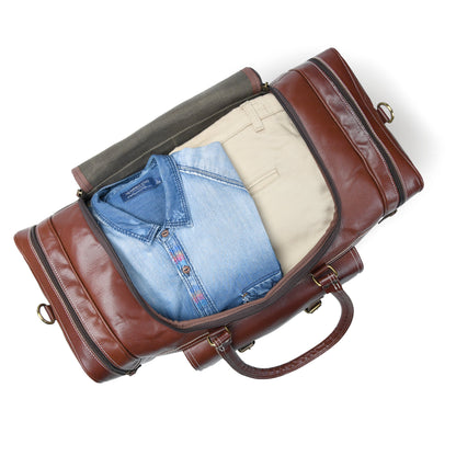 Vintage Brown Buckle Duffle by Classy Leather Bags, view 7