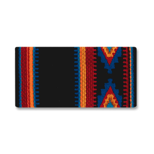 Firecracker Saddle Blanket, Black, Blue and Orange