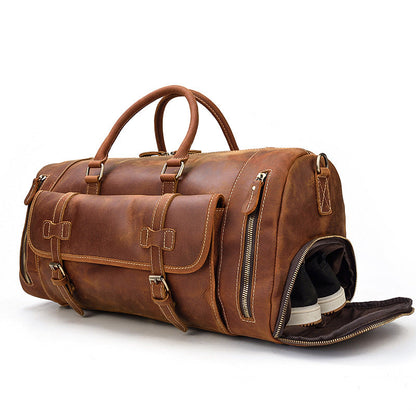 The Crazy Horse Leather Holdall, view 11