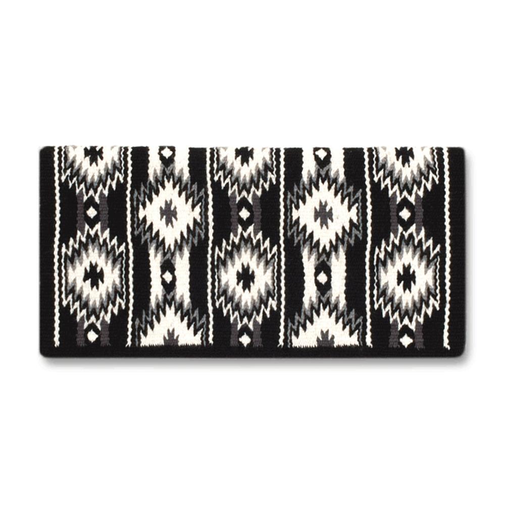 2x2 Saddle Blanket, Black, White and Gray