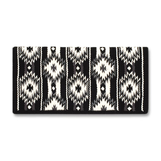 2x2 Saddle Blanket, Black, White and Gray