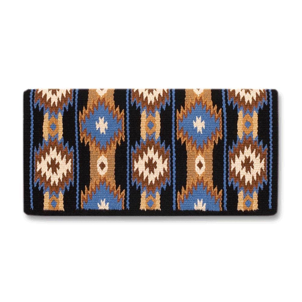 2x2 Saddle Blanket, Navy, Tan and Blue