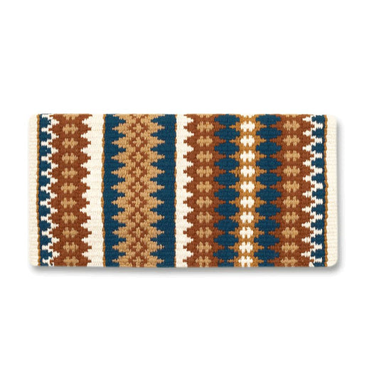 Nova Saddle Blanket, Teal, Tan and Cream