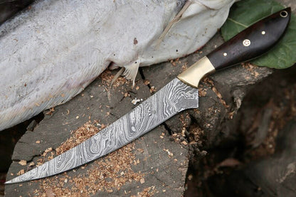 The Rosewood Brass Bolster Fillet Knife | Texan Knives