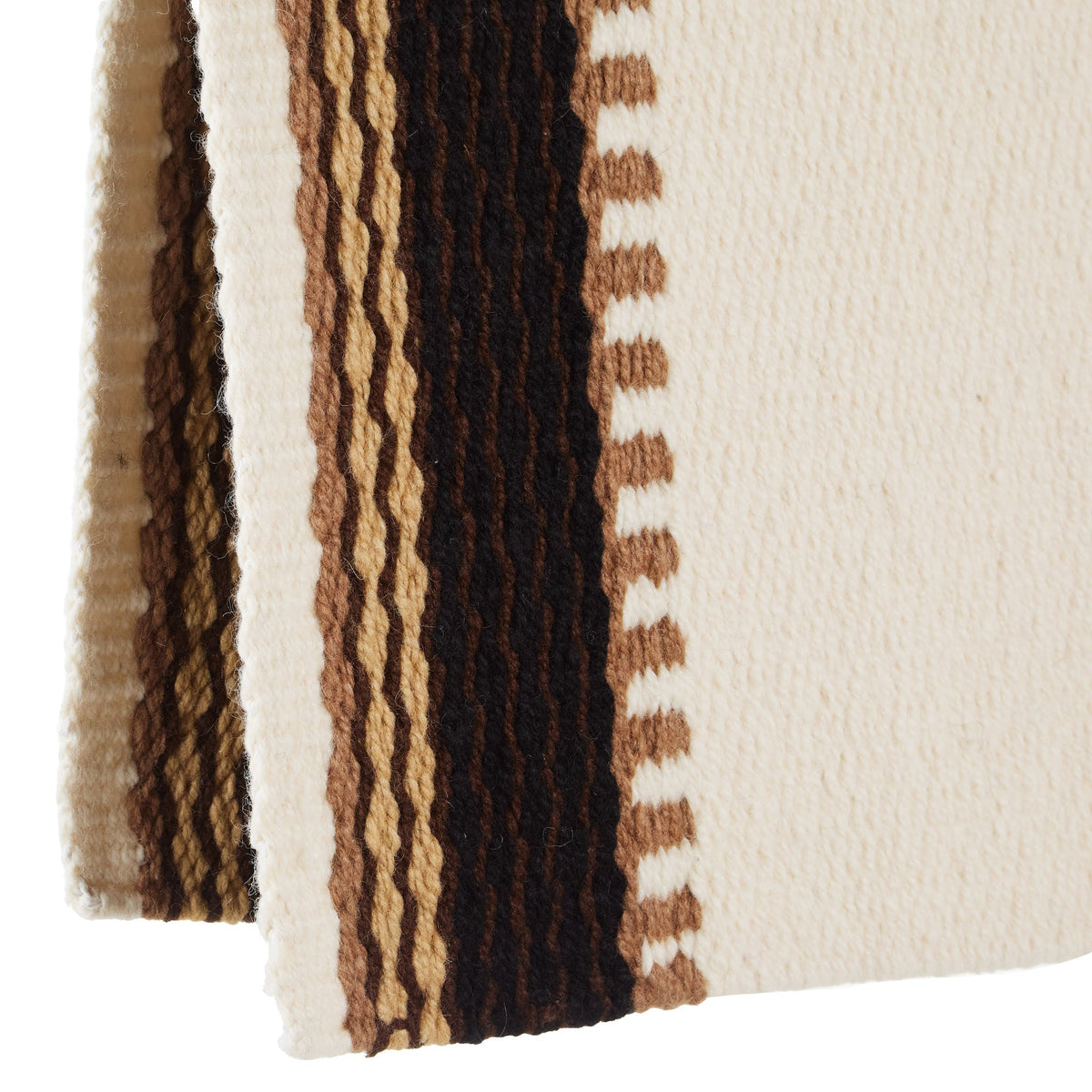 Cream, chestnut and fawn patterned New Zealand wool saddle blanket, view 3