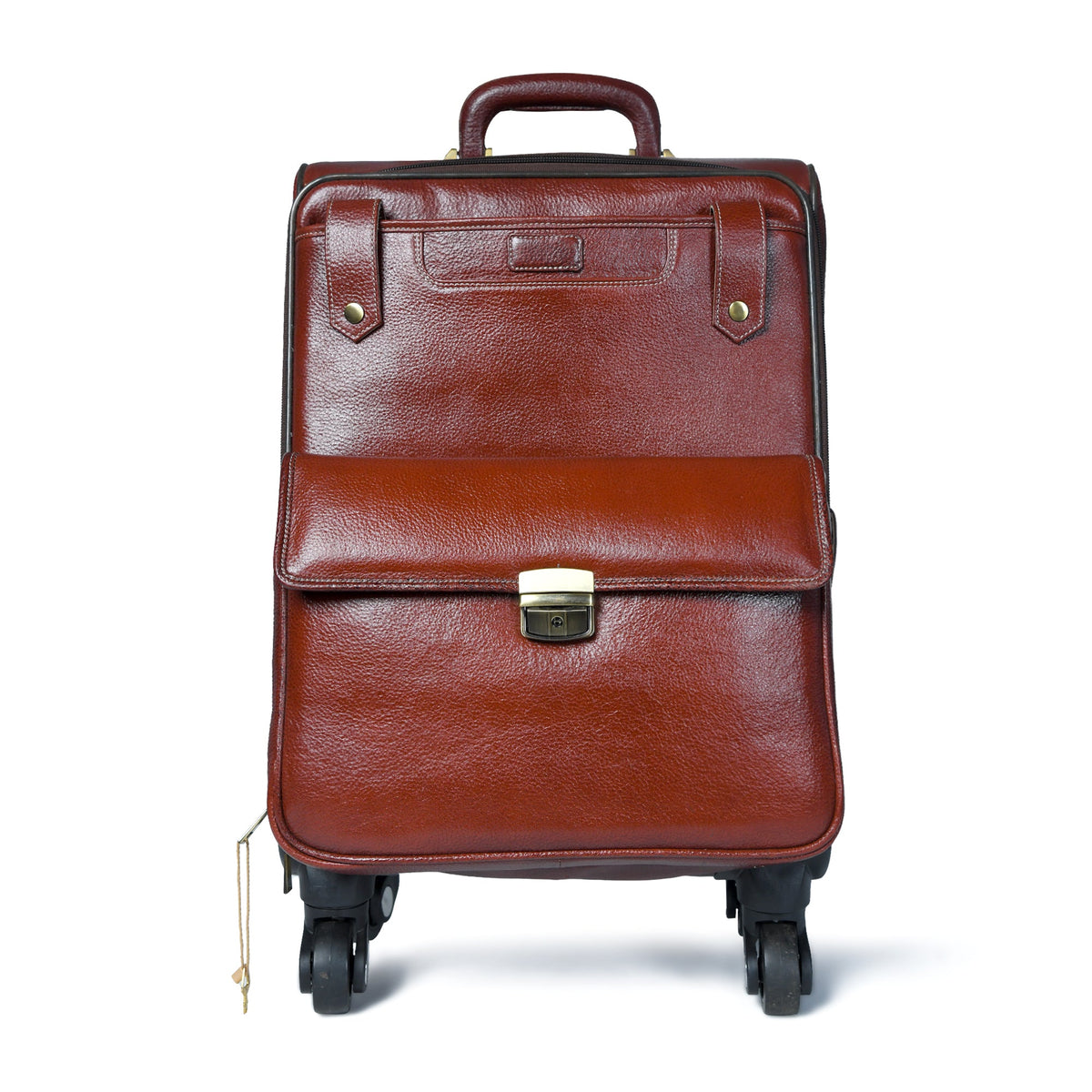 Cherry Brown Carry-On Roller by Classy Leather Bags