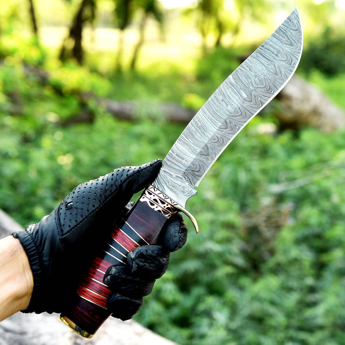 The 13-Inch Pakkawood Brass Guard Bowie | Texan Knives