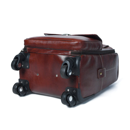 Cherry Brown Carry-On Roller by Classy Leather Bags, view 7