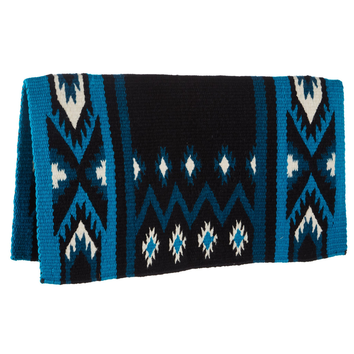 New Phoenix Saddle Blanket, Black, Turquoise and Ocean Blue, view 2