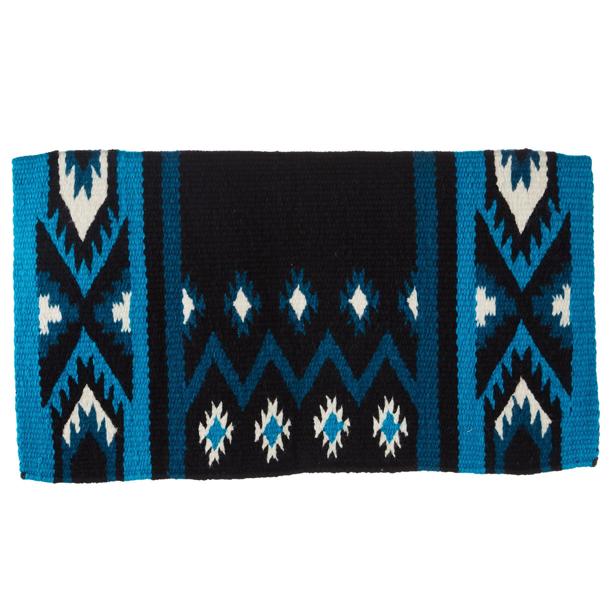 New Phoenix Saddle Blanket, Black, Turquoise and Ocean Blue, view 4