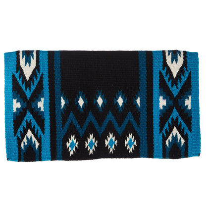 New Phoenix Saddle Blanket, Black, Turquoise and Ocean Blue, view 4