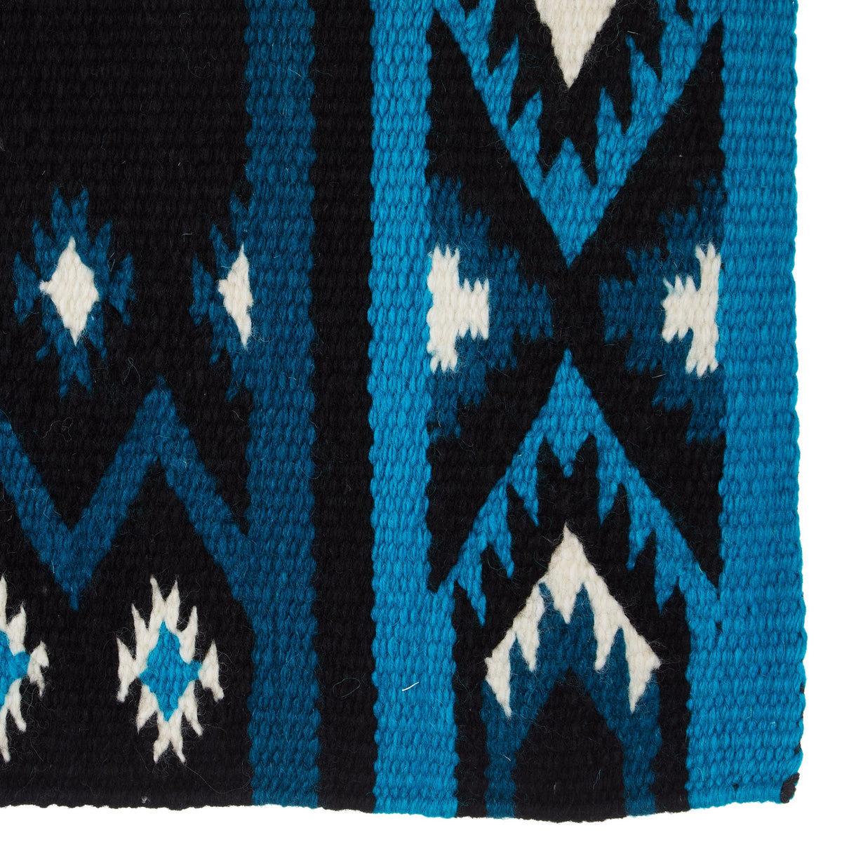 New Phoenix Saddle Blanket, Black, Turquoise and Ocean Blue, view 5
