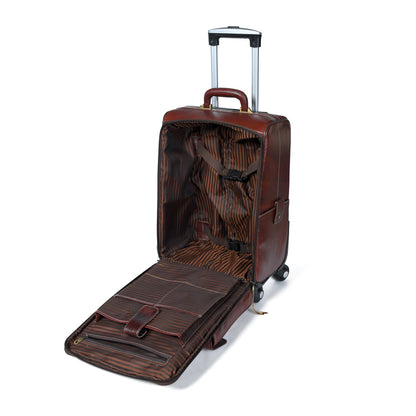 Cherry Brown Carry-On Roller by Classy Leather Bags, view 3