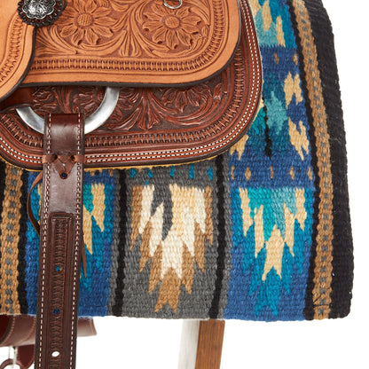 Sandhill Saddle Blanket, Black and Turquoise, view 2