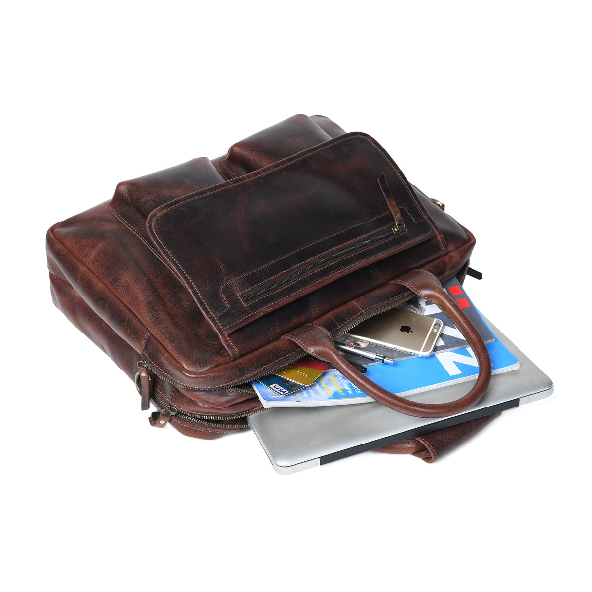Buffalo Leather Pilot Bag by Classy Leather Bags, view 3