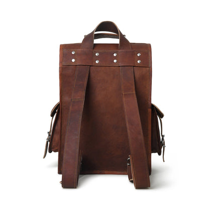 Vintage Brown Convertible Backpack by Classy Leather Bags, view 3