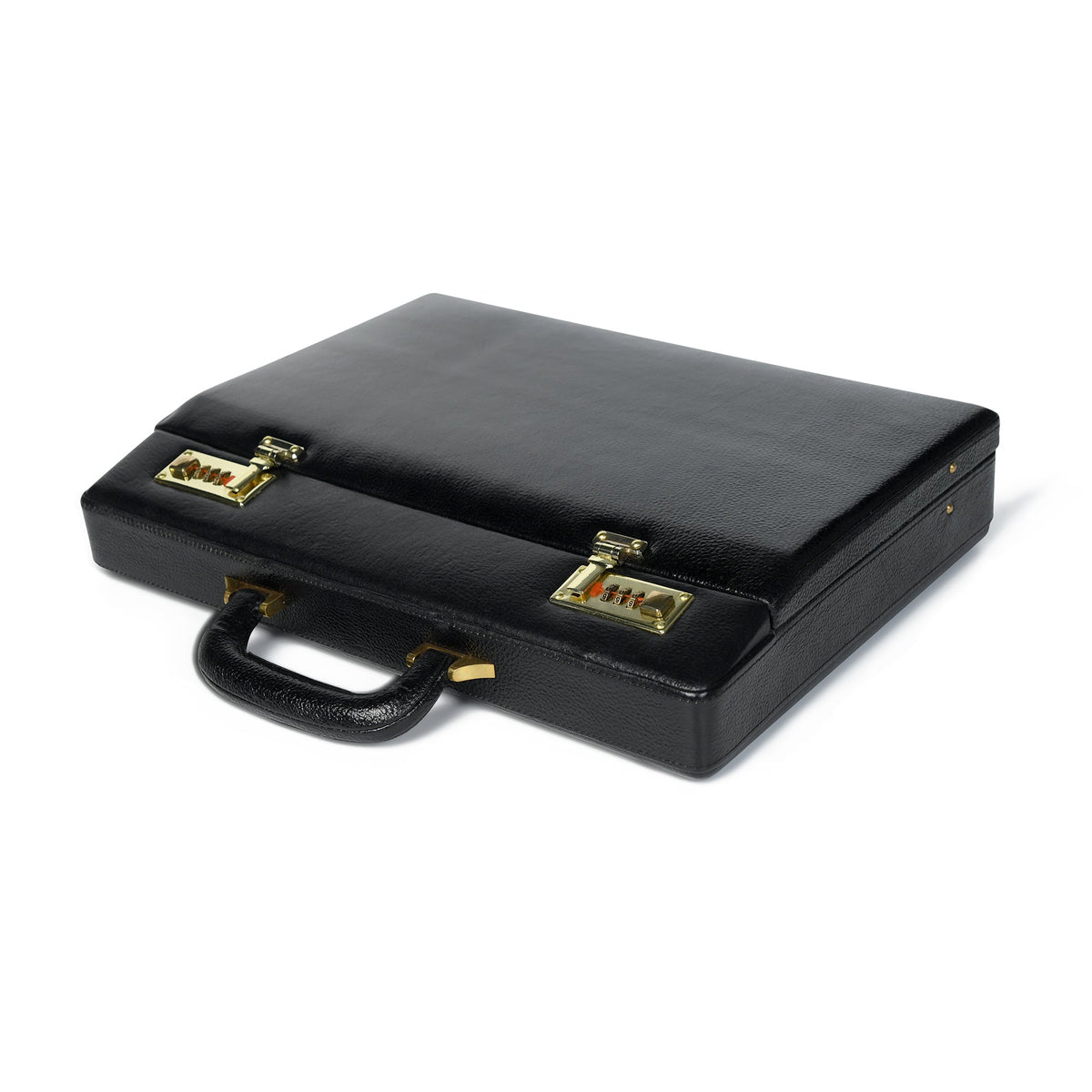Black Hard-Case Briefcase by Classy Leather Bags
