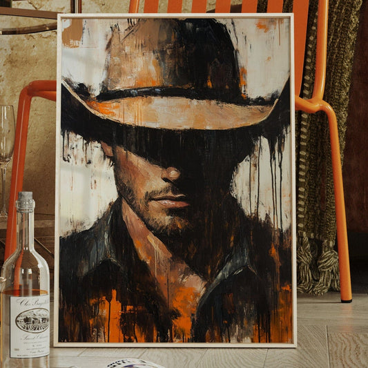 Shadowed Cowboy Western wall art print