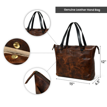 Buffalo Leather Office Tote by Classy Leather Bags, view 6