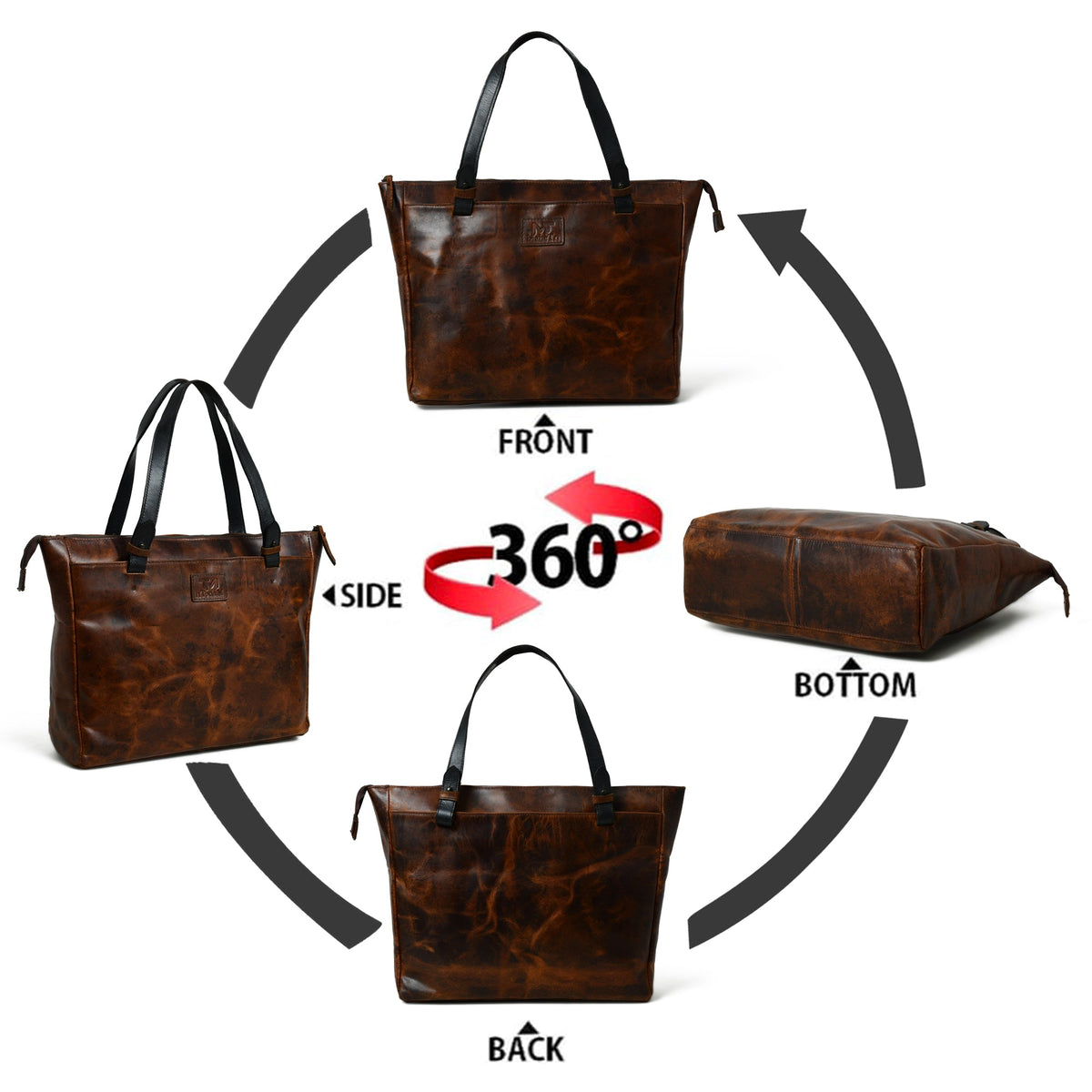 Buffalo Leather Office Tote by Classy Leather Bags, view 7