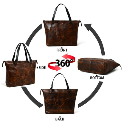 Buffalo Leather Office Tote by Classy Leather Bags, view 7