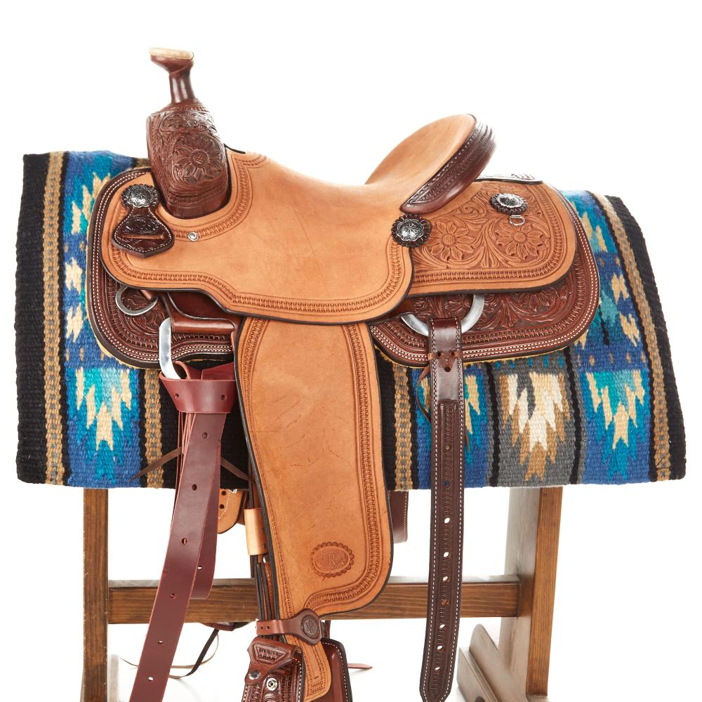 Sandhill Saddle Blanket, Black and Turquoise