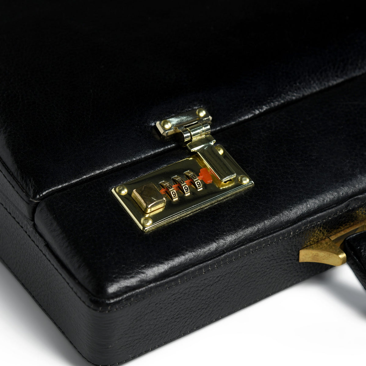 Black Hard-Case Briefcase by Classy Leather Bags, view 3