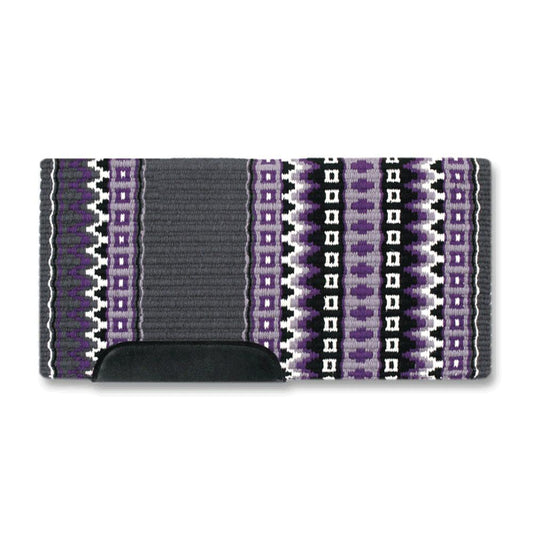 Domino Saddle Blanket, Charcoal, Royal Lilac and Silver Rose