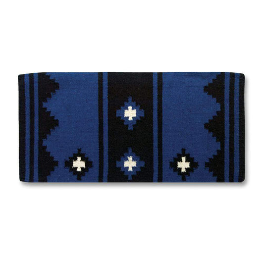 Apache Saddle Blanket, Royal Blue, Black and White