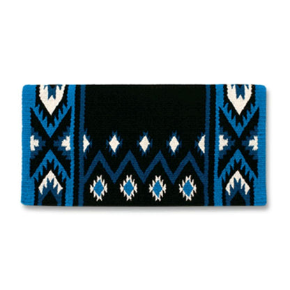 New Phoenix Saddle Blanket, Black, Turquoise and Ocean Blue