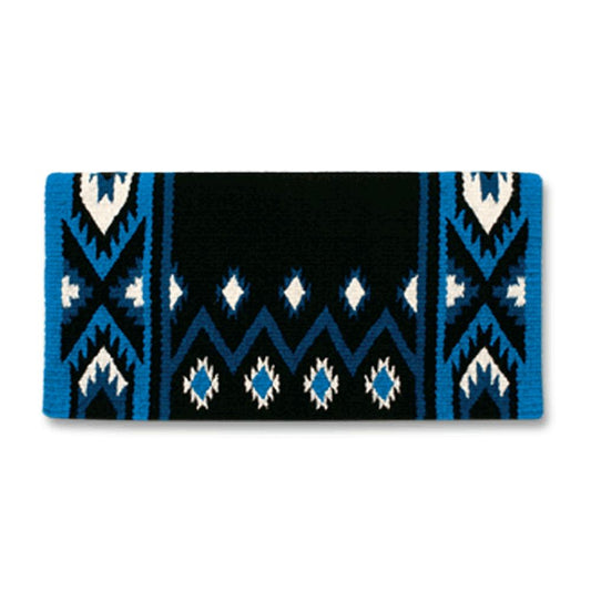 New Phoenix Saddle Blanket, Black, Turquoise and Ocean Blue