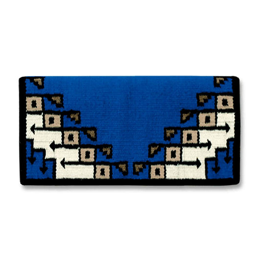 New Pueblo Saddle Blanket, Royal Blue and Sand