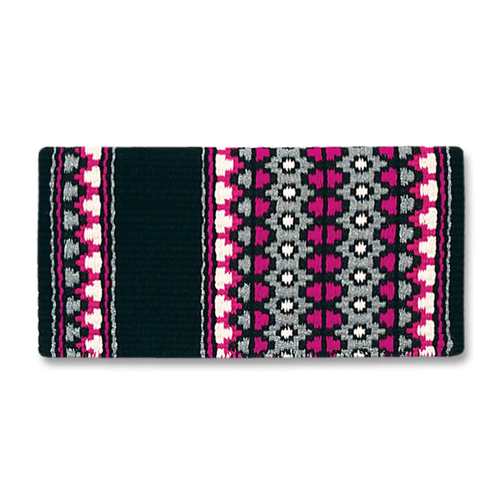 Starlight Saddle Blanket, Black, Fuchsia and Fandango