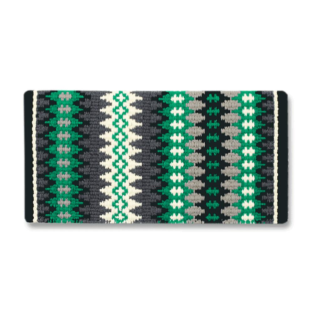 Nova Saddle Blanket, Black, Charcoal and Kelly Green