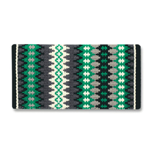 Nova Saddle Blanket, Black, Charcoal and Kelly Green