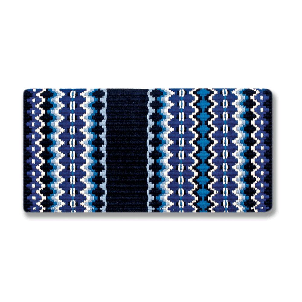 Branding Iron Saddle Blanket, Ensign, Royal Blue and Malibu