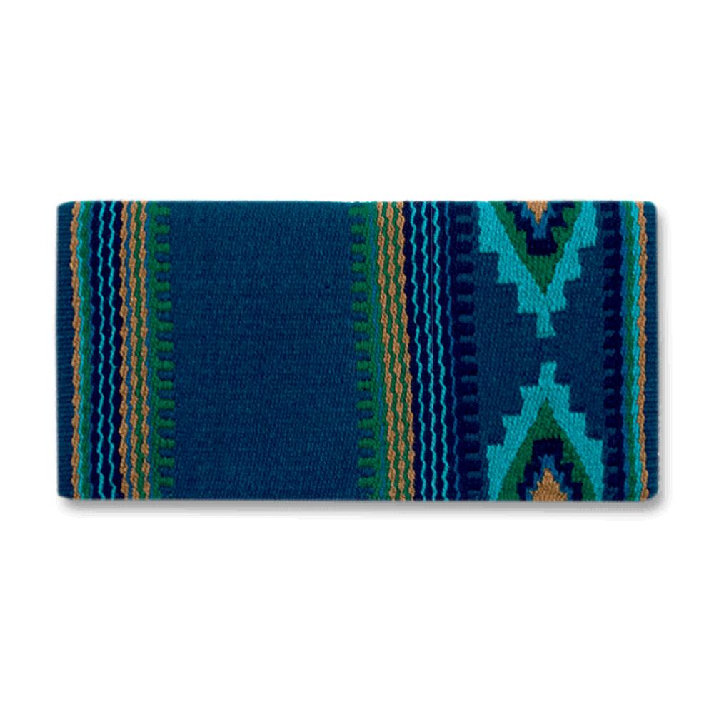 Firecracker Saddle Blanket, Ocean Blue and Kelly Green
