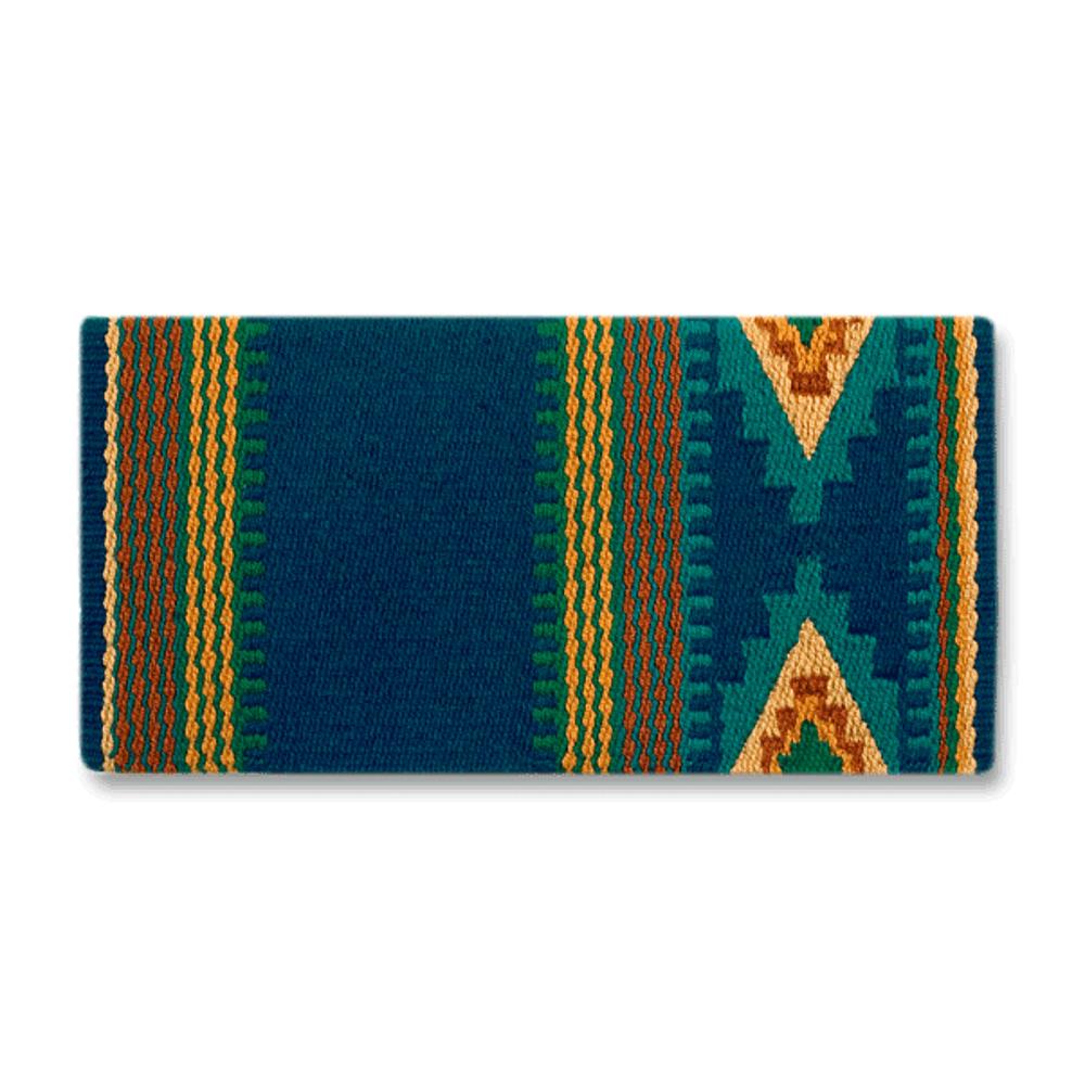 Firecracker Saddle Blanket, Teal, Rust and Gold