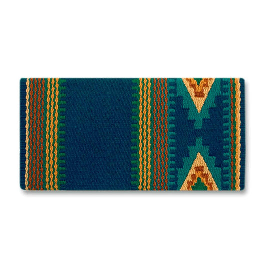 Firecracker Saddle Blanket, Teal, Rust and Gold