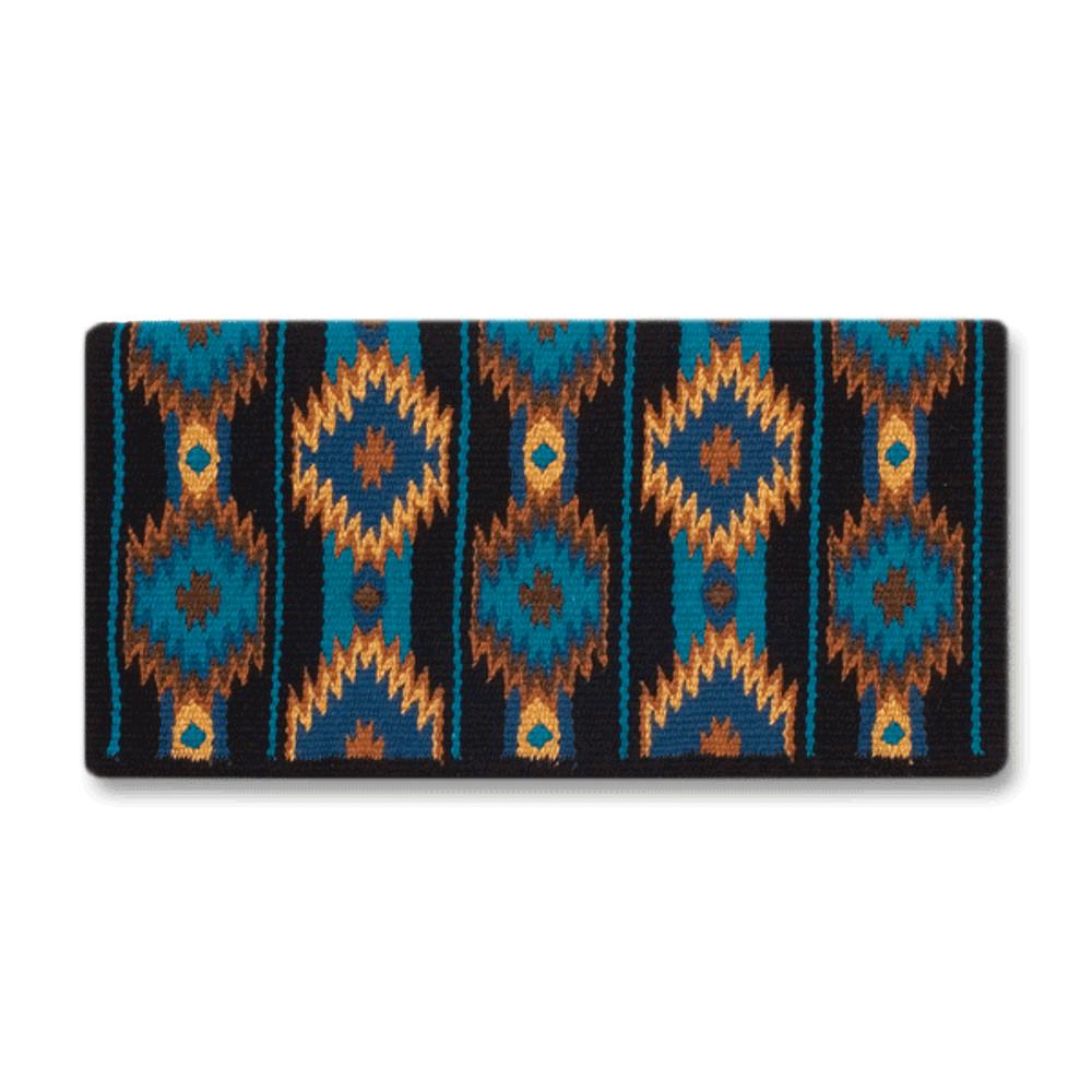 2x2 Saddle Blanket, Black, Chestnut and Teal