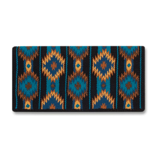 2x2 Saddle Blanket, Black, Chestnut and Teal