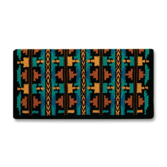 Broken Arrow Saddle Blanket, Black, Teal and Rust