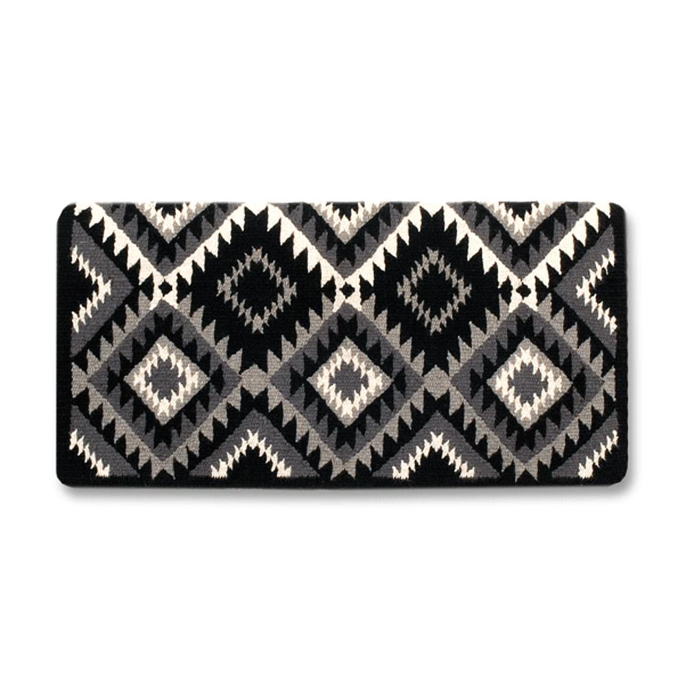Cactus Flower Saddle Blanket, Black and Charcoal