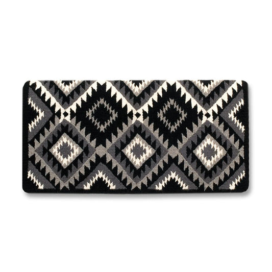 Cactus Flower Saddle Blanket, Black and Charcoal