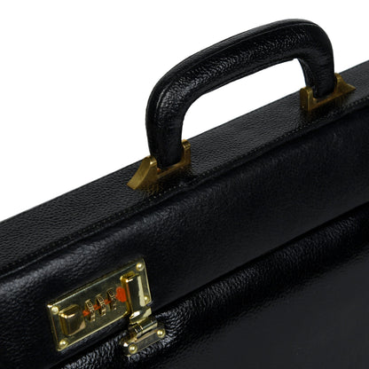 Black Hard-Case Briefcase by Classy Leather Bags, view 4